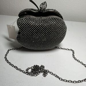 NWT Beautiful Apple Shaped Rhinestone Clutch Bag Crystals Mini crystal purse